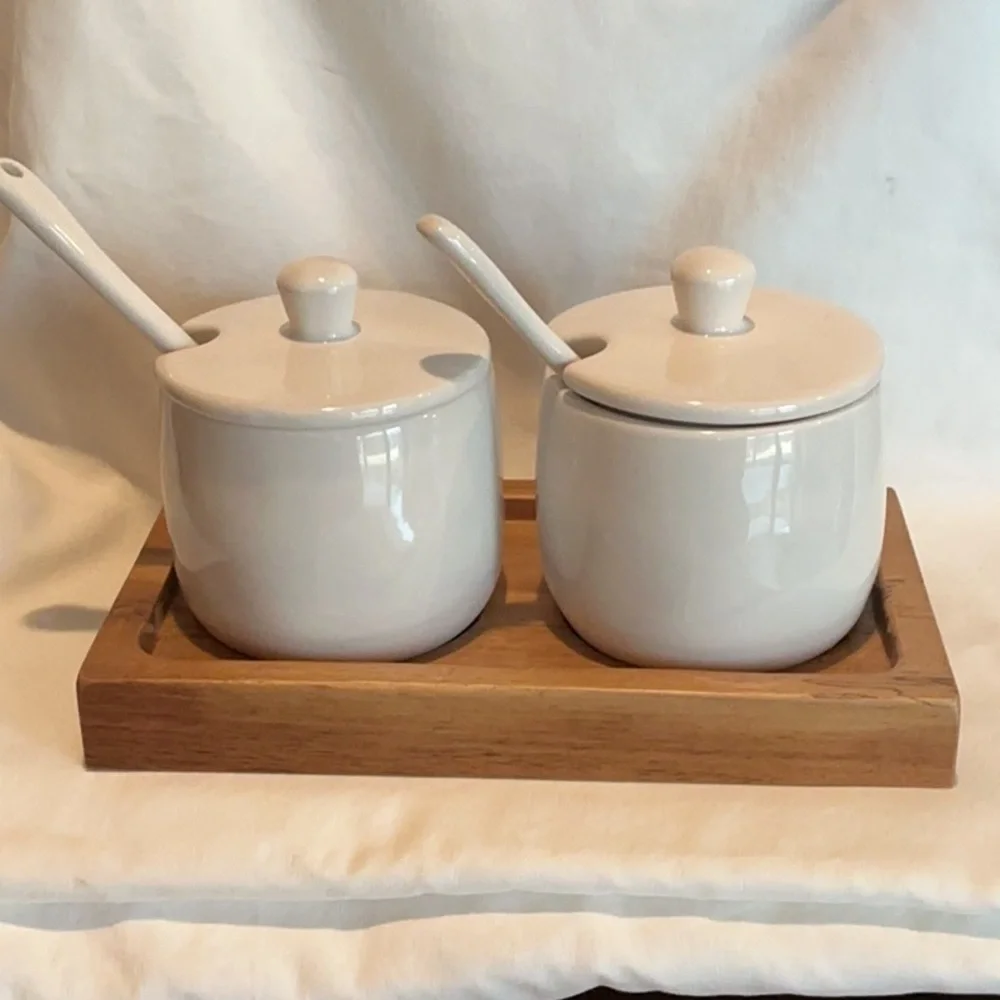 EUC - Rae Dunn Jam & Jelly Jar Set